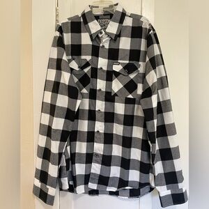 DIXXON Men's Black and White Checkered flannel shirt The Gringo XL tall